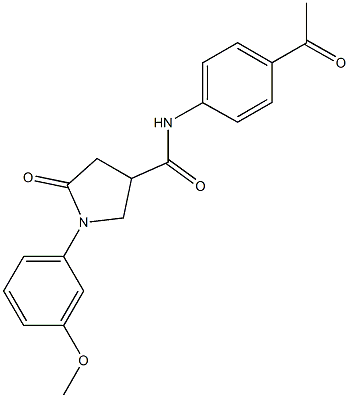 N-(4-acetylphenyl)-1-(3-methoxyphenyl)-5-oxo-3-pyrrolidinecarboxamide Struktur