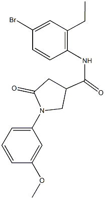 N-(4-bromo-2-ethylphenyl)-1-(3-methoxyphenyl)-5-oxo-3-pyrrolidinecarboxamide Struktur