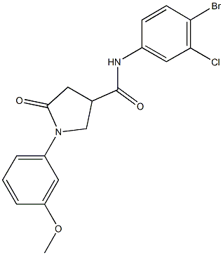 N-(4-bromo-3-chlorophenyl)-1-(3-methoxyphenyl)-5-oxo-3-pyrrolidinecarboxamide Struktur