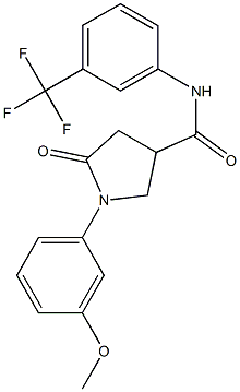 1-(3-methoxyphenyl)-5-oxo-N-[3-(trifluoromethyl)phenyl]-3-pyrrolidinecarboxamide Struktur