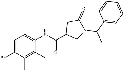 N-(4-bromo-2,3-dimethylphenyl)-5-oxo-1-(1-phenylethyl)-3-pyrrolidinecarboxamide Struktur