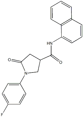 1-(4-fluorophenyl)-N-(1-naphthyl)-5-oxo-3-pyrrolidinecarboxamide Struktur