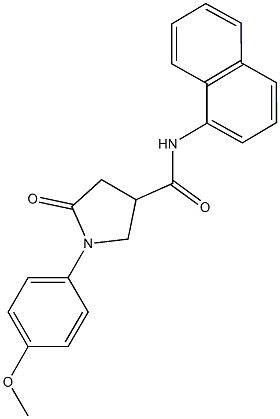 1-(4-methoxyphenyl)-N-(1-naphthyl)-5-oxo-3-pyrrolidinecarboxamide Struktur