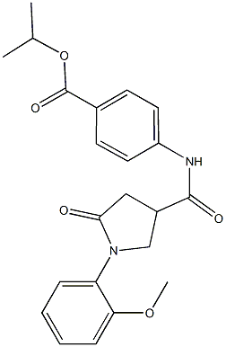 isopropyl 4-({[1-(2-methoxyphenyl)-5-oxo-3-pyrrolidinyl]carbonyl}amino)benzoate Struktur