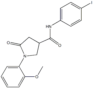 N-(4-iodophenyl)-1-(2-methoxyphenyl)-5-oxo-3-pyrrolidinecarboxamide Struktur