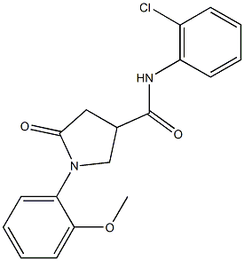 N-(2-chlorophenyl)-1-(2-methoxyphenyl)-5-oxo-3-pyrrolidinecarboxamide Struktur