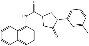 1-(3-methylphenyl)-N-(1-naphthyl)-5-oxo-3-pyrrolidinecarboxamide Struktur