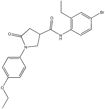 N-(4-bromo-2-ethylphenyl)-1-(4-ethoxyphenyl)-5-oxo-3-pyrrolidinecarboxamide Struktur