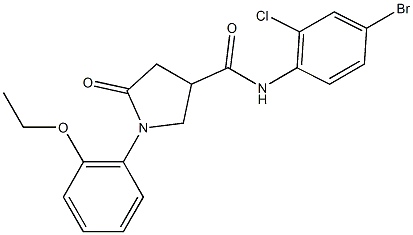 N-(4-bromo-2-chlorophenyl)-1-(2-ethoxyphenyl)-5-oxo-3-pyrrolidinecarboxamide Struktur