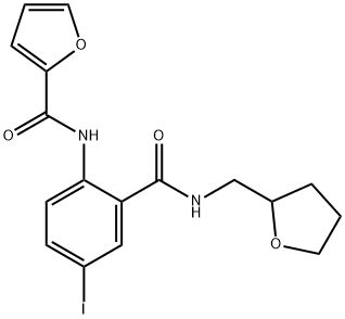 N-(4-iodo-2-{[(tetrahydro-2-furanylmethyl)amino]carbonyl}phenyl)-2-furamide Struktur