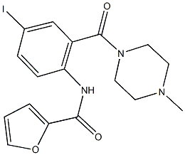 N-{4-iodo-2-[(4-methyl-1-piperazinyl)carbonyl]phenyl}-2-furamide Struktur