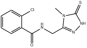 2-chloro-N-[(5-mercapto-4-methyl-4H-1,2,4-triazol-3-yl)methyl]benzamide Struktur