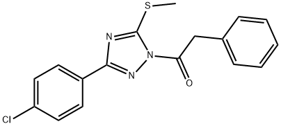 3-(4-chlorophenyl)-1-(phenylacetyl)-1H-1,2,4-triazol-5-yl methyl sulfide Struktur