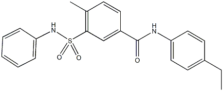 3-(anilinosulfonyl)-N-(4-ethylphenyl)-4-methylbenzamide Struktur