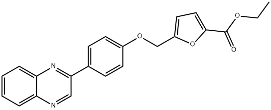 ethyl 5-{[4-(2-quinoxalinyl)phenoxy]methyl}-2-furoate Struktur