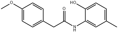 N-(2-hydroxy-5-methylphenyl)-2-(4-methoxyphenyl)acetamide Struktur