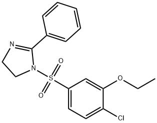 2-chloro-5-[(2-phenyl-4,5-dihydro-1H-imidazol-1-yl)sulfonyl]phenyl ethyl ether Struktur