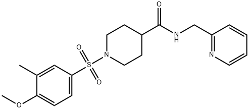 1-[(4-methoxy-3-methylphenyl)sulfonyl]-N-(2-pyridinylmethyl)-4-piperidinecarboxamide Struktur