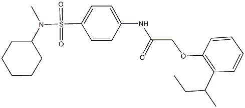 2-(2-sec-butylphenoxy)-N-(4-{[cyclohexyl(methyl)amino]sulfonyl}phenyl)acetamide Struktur