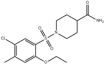 1-[(5-chloro-2-ethoxy-4-methylphenyl)sulfonyl]-4-piperidinecarboxamide Struktur