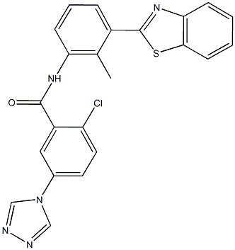 N-[3-(1,3-benzothiazol-2-yl)-2-methylphenyl]-2-chloro-5-(4H-1,2,4-triazol-4-yl)benzamide Struktur