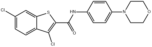 3,6-dichloro-N-[4-(4-morpholinyl)phenyl]-1-benzothiophene-2-carboxamide Struktur