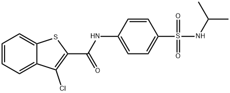 3-chloro-N-{4-[(isopropylamino)sulfonyl]phenyl}-1-benzothiophene-2-carboxamide Struktur