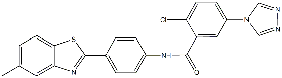 2-chloro-N-[4-(5-methyl-1,3-benzothiazol-2-yl)phenyl]-5-(4H-1,2,4-triazol-4-yl)benzamide Struktur