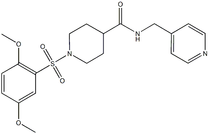 1-[(2,5-dimethoxyphenyl)sulfonyl]-N-(4-pyridinylmethyl)-4-piperidinecarboxamide Struktur