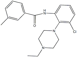 N-[3-chloro-2-(4-ethyl-1-piperazinyl)phenyl]-3-methylbenzamide Struktur