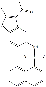 N-(3-acetyl-2-methyl-1-benzofuran-5-yl)-1-naphthalenesulfonamide Struktur