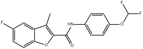 N-[4-(difluoromethoxy)phenyl]-5-fluoro-3-methyl-1-benzofuran-2-carboxamide Struktur