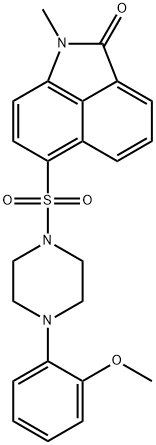 6-{[4-(2-methoxyphenyl)-1-piperazinyl]sulfonyl}-1-methylbenzo[cd]indol-2(1H)-one Struktur