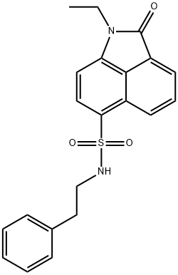 1-ethyl-2-oxo-N-(2-phenylethyl)-1,2-dihydrobenzo[cd]indole-6-sulfonamide Struktur