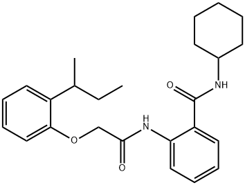 2-{[(2-sec-butylphenoxy)acetyl]amino}-N-cyclohexylbenzamide Struktur