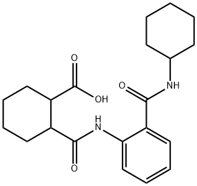 2-({2-[(cyclohexylamino)carbonyl]anilino}carbonyl)cyclohexanecarboxylic acid Struktur