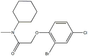 2-(2-bromo-4-chlorophenoxy)-N-cyclohexyl-N-methylacetamide Struktur