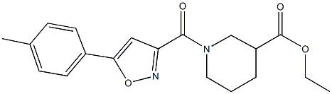 ethyl 1-{[5-(4-methylphenyl)-3-isoxazolyl]carbonyl}-3-piperidinecarboxylate Struktur