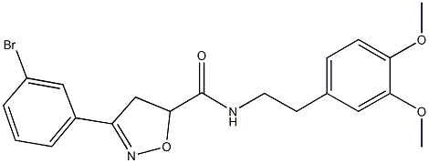 3-(3-bromophenyl)-N-[2-(3,4-dimethoxyphenyl)ethyl]-4,5-dihydro-5-isoxazolecarboxamide Struktur