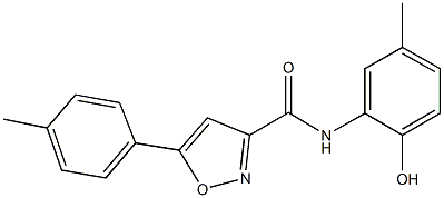 N-(2-hydroxy-5-methylphenyl)-5-(4-methylphenyl)-3-isoxazolecarboxamide Struktur