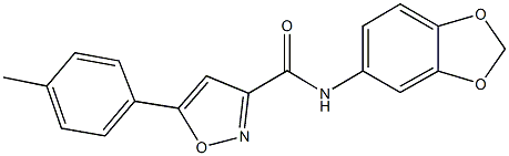 N-(1,3-benzodioxol-5-yl)-5-(4-methylphenyl)-3-isoxazolecarboxamide Struktur