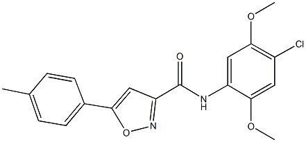 N-(4-chloro-2,5-dimethoxyphenyl)-5-(4-methylphenyl)-3-isoxazolecarboxamide Struktur