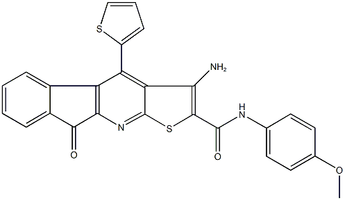 3-amino-N-(4-methoxyphenyl)-9-oxo-4-(2-thienyl)-9H-indeno[2,1-b]thieno[3,2-e]pyridine-2-carboxamide Struktur