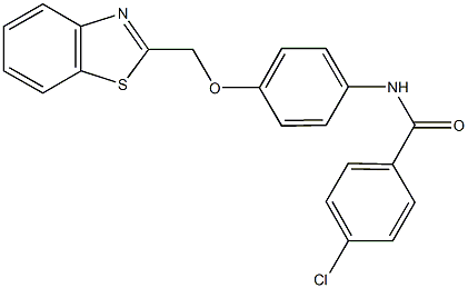 N-[4-(1,3-benzothiazol-2-ylmethoxy)phenyl]-4-chlorobenzamide Struktur