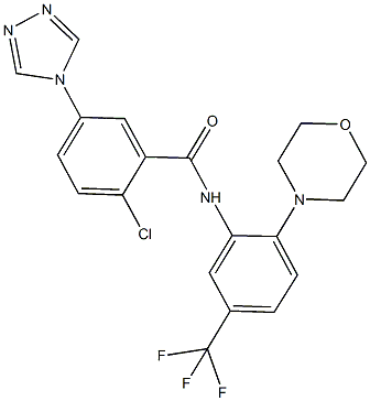 2-chloro-N-[2-(4-morpholinyl)-5-(trifluoromethyl)phenyl]-5-(4H-1,2,4-triazol-4-yl)benzamide Struktur