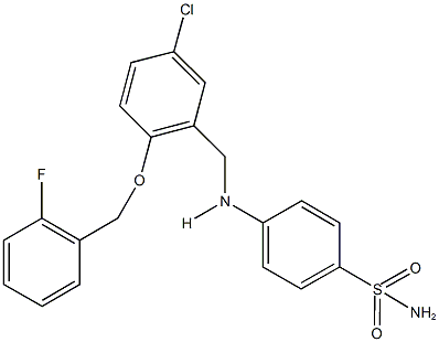 4-({5-chloro-2-[(2-fluorobenzyl)oxy]benzyl}amino)benzenesulfonamide Struktur