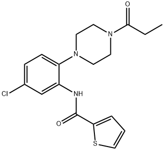 N-[5-chloro-2-(4-propionyl-1-piperazinyl)phenyl]-2-thiophenecarboxamide Struktur