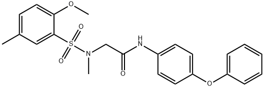 2-[[(2-methoxy-5-methylphenyl)sulfonyl](methyl)amino]-N-(4-phenoxyphenyl)acetamide Struktur