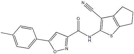 N-(3-cyano-5,6-dihydro-4H-cyclopenta[b]thien-2-yl)-5-(4-methylphenyl)-3-isoxazolecarboxamide Struktur