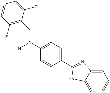 4-(1H-benzimidazol-2-yl)-N-(2-chloro-6-fluorobenzyl)aniline Struktur